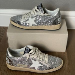 Golden goose Allover silver glitter ballstar